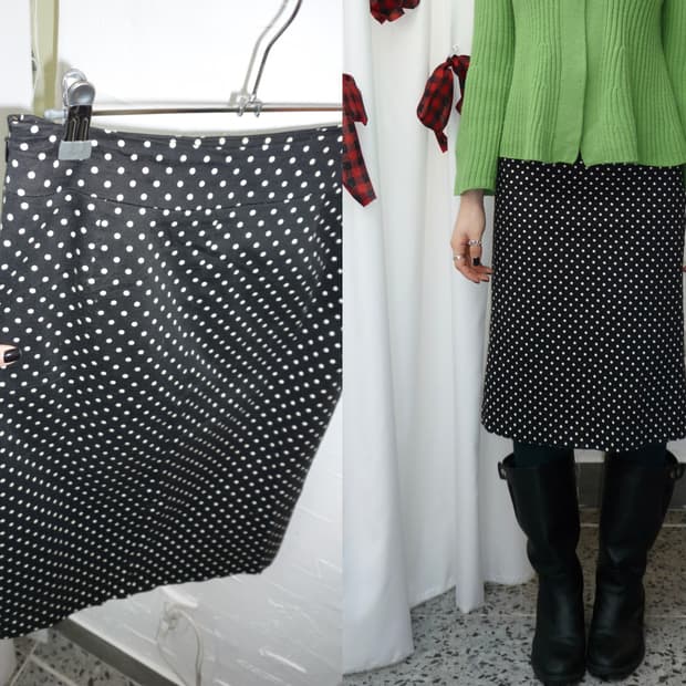 Spring dot midi skirt