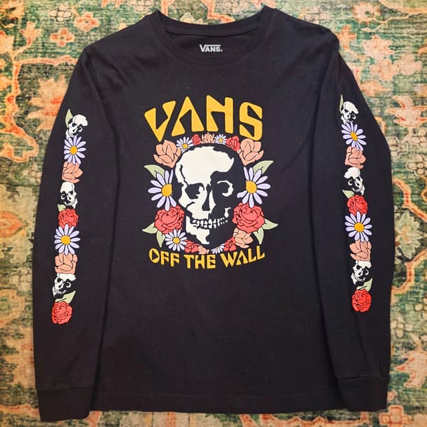 반스 Vans Floral Skull 반스 플로럴 스컬 긴팔티셔츠