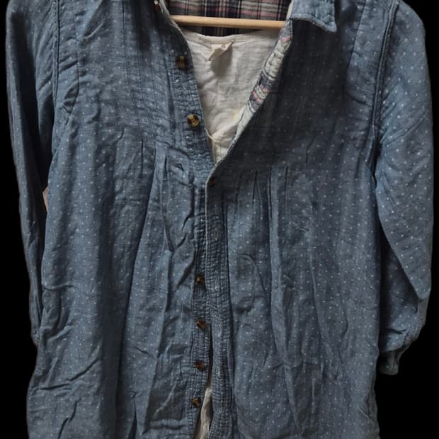 HB 데님 레이어드 셔츠 원피스