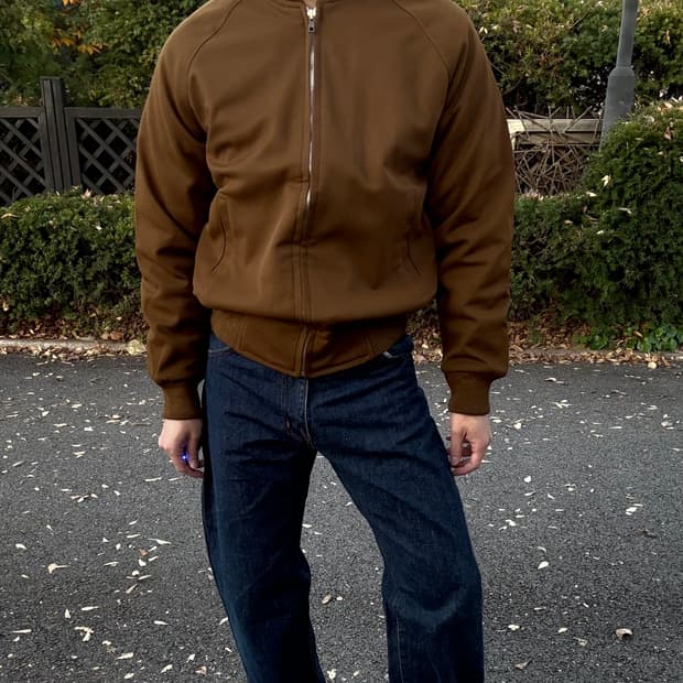 리프 스페이스 패션 셰어링 라인드 보머 자켓