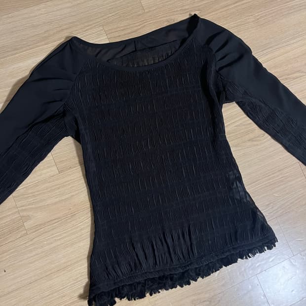 울리카 ulika 핀턱 블라우스 블랙