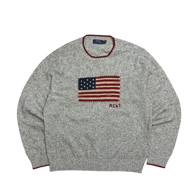 폴로 랄프로렌 성조기 니트 (qr 인증) 