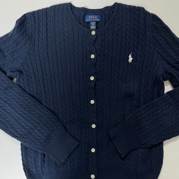 폴로 걸즈 캐이블 가디건 XL