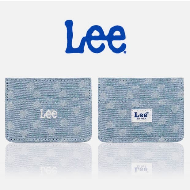 [정품] LEE 리 하트도트 패턴 인디고 데님 카드지갑