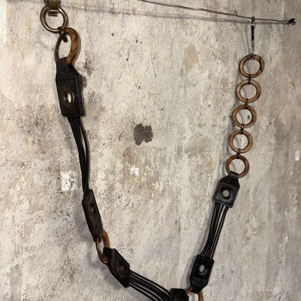 빈티지 블랙 웨이스트 링 벨트