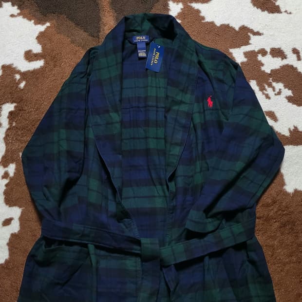 (새제품)폴로 랄프로렌 남성용 타탄체크 로브 M