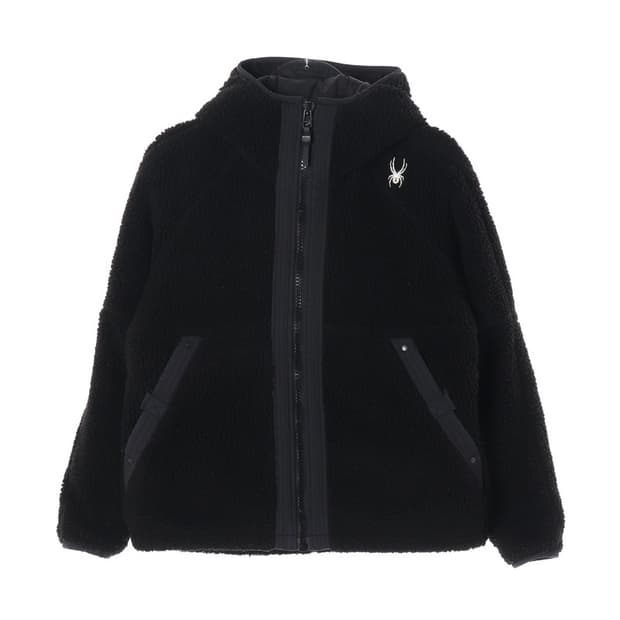 스파이더 블랙 후드 플리스 자켓 S