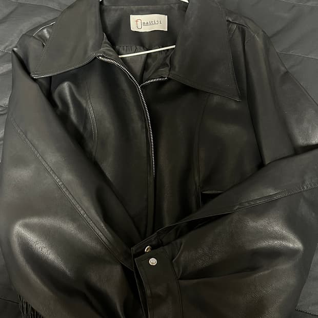 마이티지 숏 레더자켓