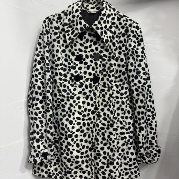 diamond julia leopard dubble button coat