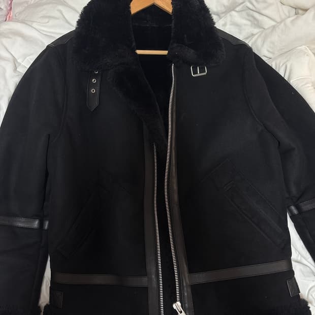 도프제이슨 솔리드 스웨이드 무톤 자켓