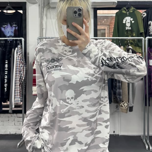 밴슨 레더 스컬 카모 롱슬리브