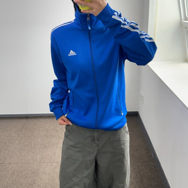 Adidas 아디다스 삼각로고 블루 져지 