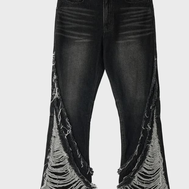 비엘알 디스트로이드 크러쉬 더블라인 워싱데님 팬츠