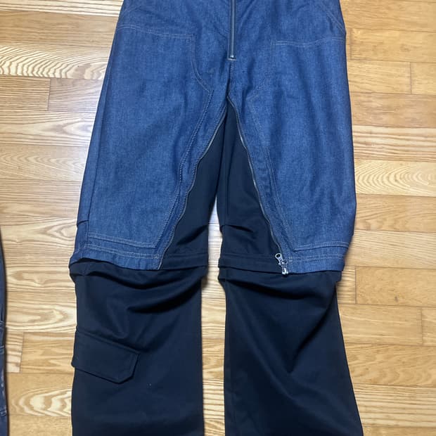 앤더슨벨 밀리 디테쳐블 카펜터 진 팬츠 블랙 인디고[29]