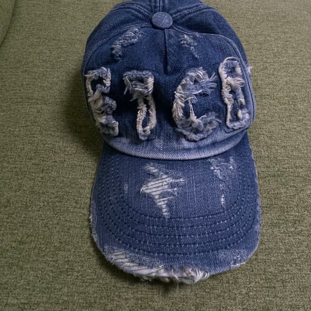 DESTROYED LOGO DENIM CAP 