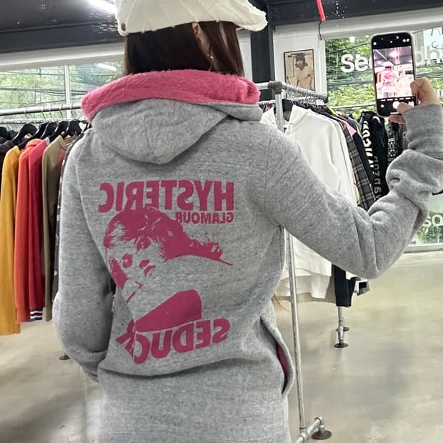 히스테릭글래머 회핑 히스걸 퍼 후드집업