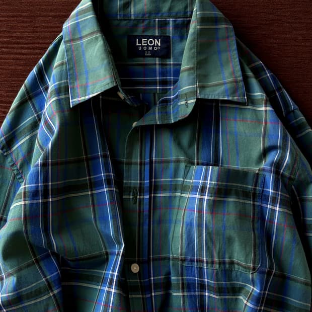 High count cotton check L/S shirt