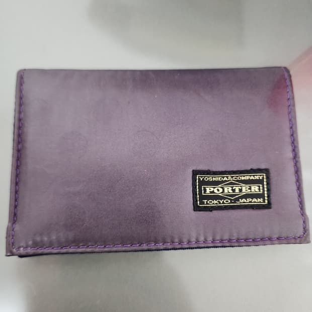 요시다포터 도트 퍼플 카드지갑 