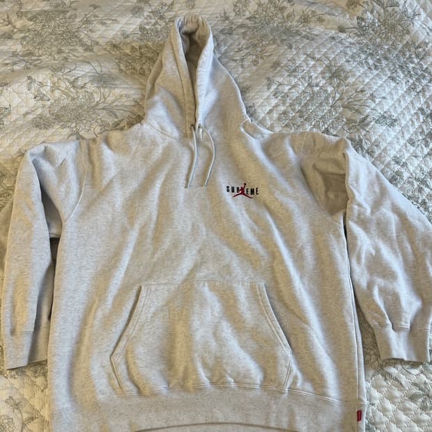 24FW 슈프림 X 조던 후드티 애쉬 그레이