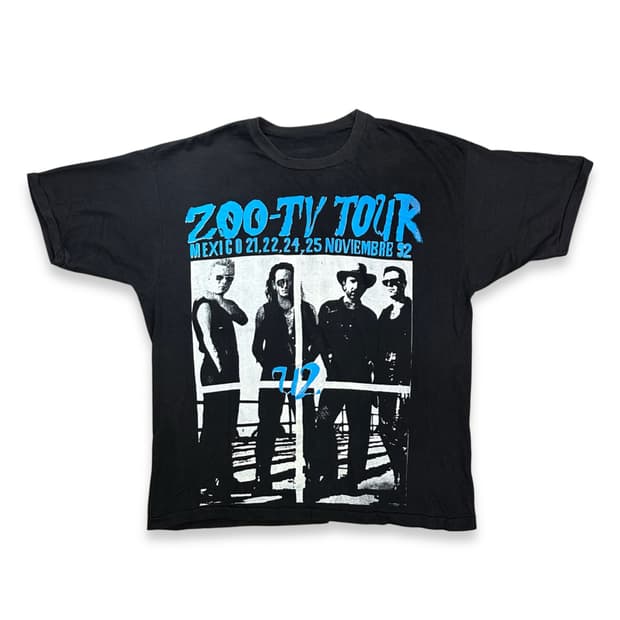 1992' U2 ZOO TV Mexico Tour 티셔츠 XL