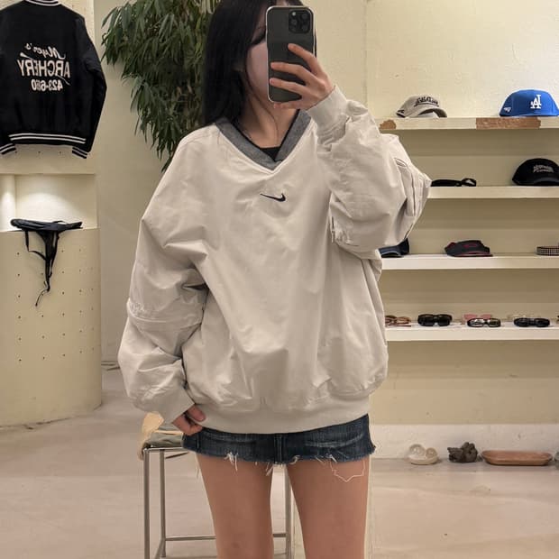 90s 나이키 센터 스우시 올드스쿨 우븐 웜업 U320