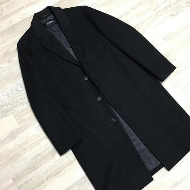 인사일런스 울 코트 M 블랙 울90% 캐시미어10%