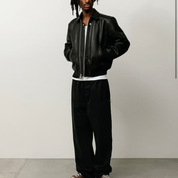 스투시 플라이트 레더 자켓