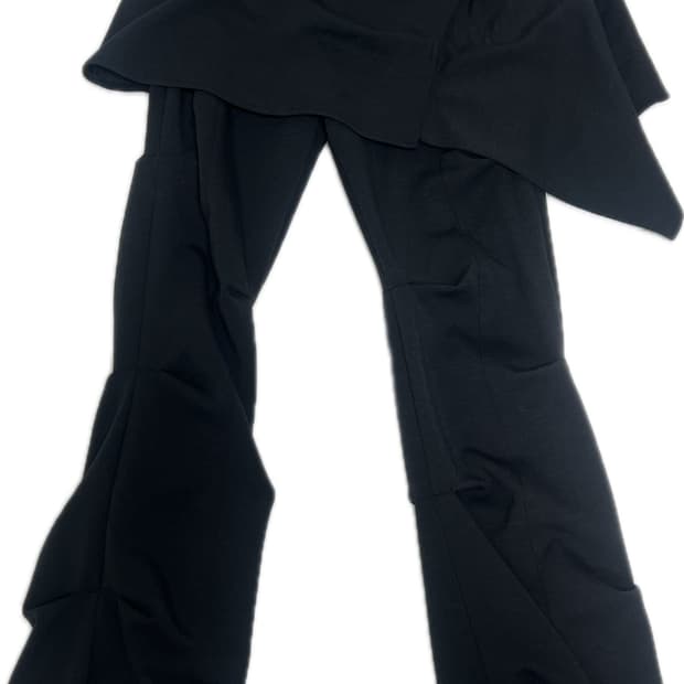 오호스 랩 오버 턱 팬츠 스커트 블랙 M