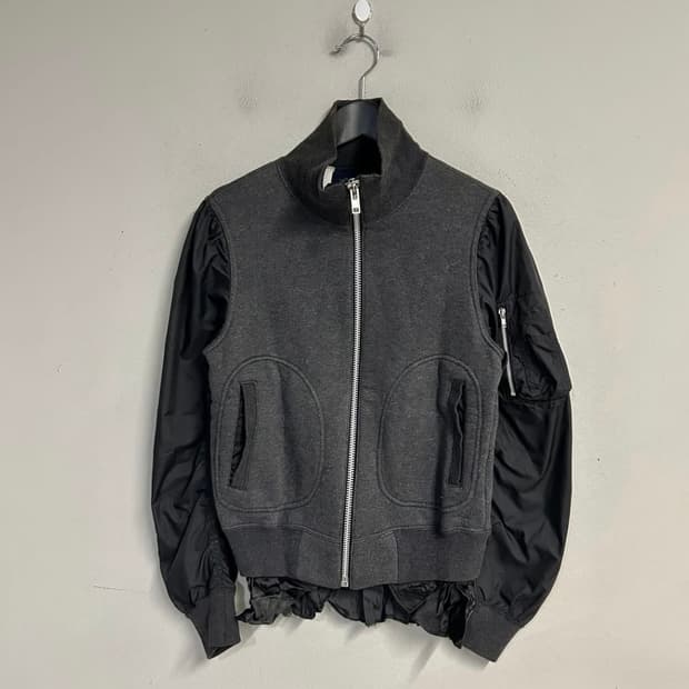 Sacai shirring bomber jacket