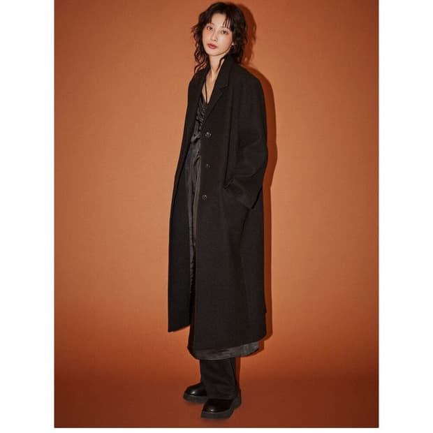 에잇세컨즈 울라이크 여성 롱 코트 블랙