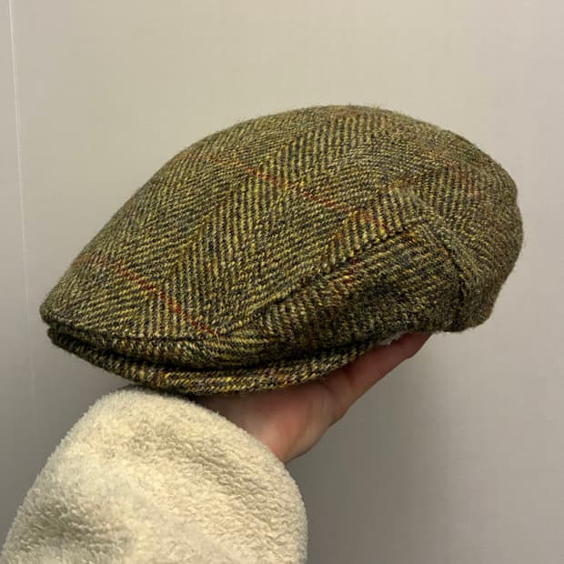 (L)그린그로브위버스x해리스트위드 울 헌팅캡 베레모 모자
