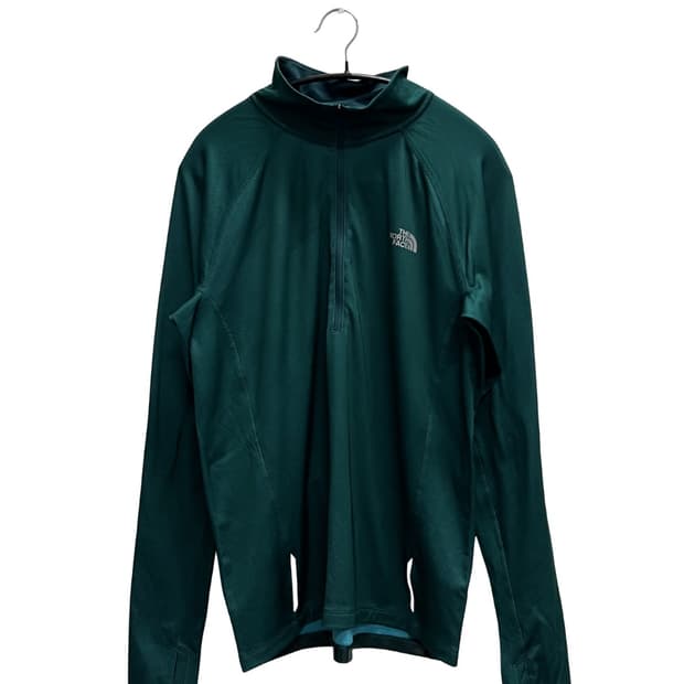 노스페이스 반집업 기능성 긴팔 티 그린