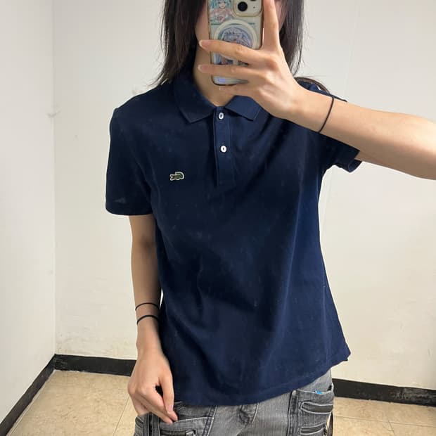 Lacoste Navy Collar T-Shirt