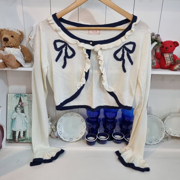 Ponderie 리본 프릴 가디건