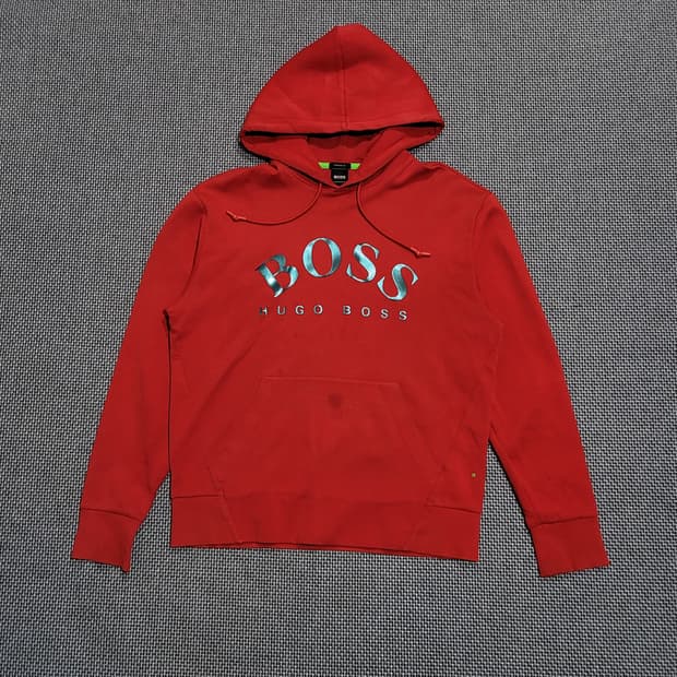 휴고보스 로고 후드티 레드 (M)