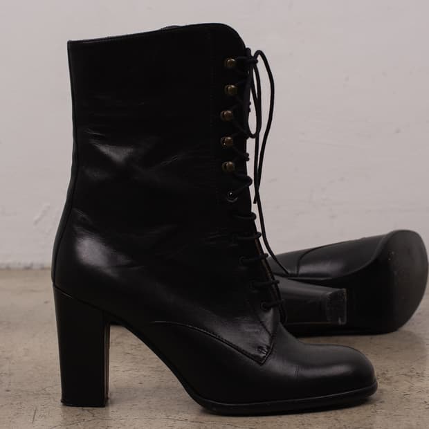 AGNES B LACE UP BOOTS