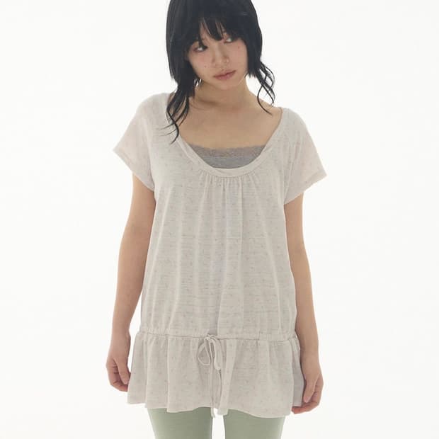 익스파이어드걸 still flower top ash ivory