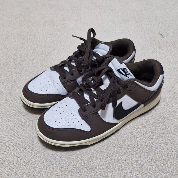 나이키 덩크 로우 화이트/브라운 265