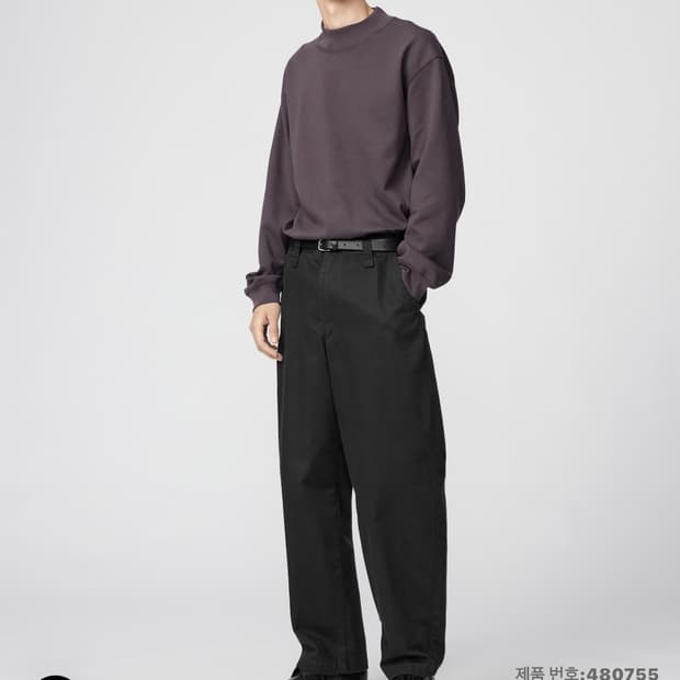 유니클로 와이드핏 치노팬츠 블랙 79