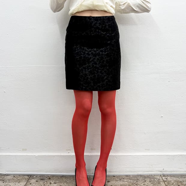 빈티지 자카드 미디 스커트