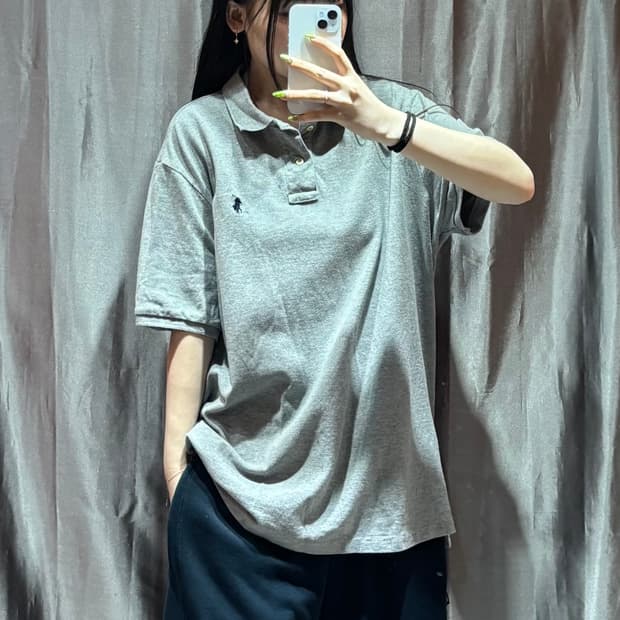 XL 폴로랄프로렌 네이비포니 그레이 카라 반팔