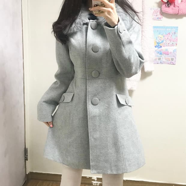 빈티지 퍼 달천깔 코트 히메갸루 로걀 라떼 이시하라사토미 공겜여주 긱시크