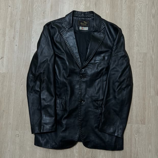 그랜드 남성 천연 양가죽 라이더 가죽자켓 M/95 