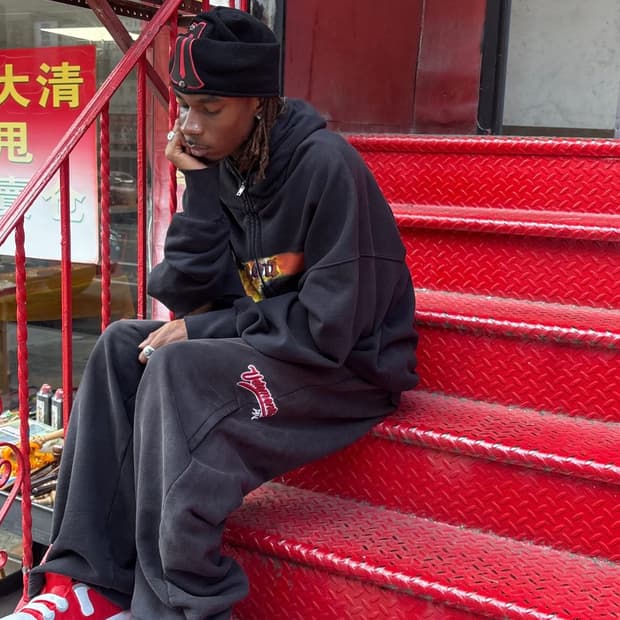 베트멍 엠브로이드 배기핏 스웻팬츠 xs사이즈