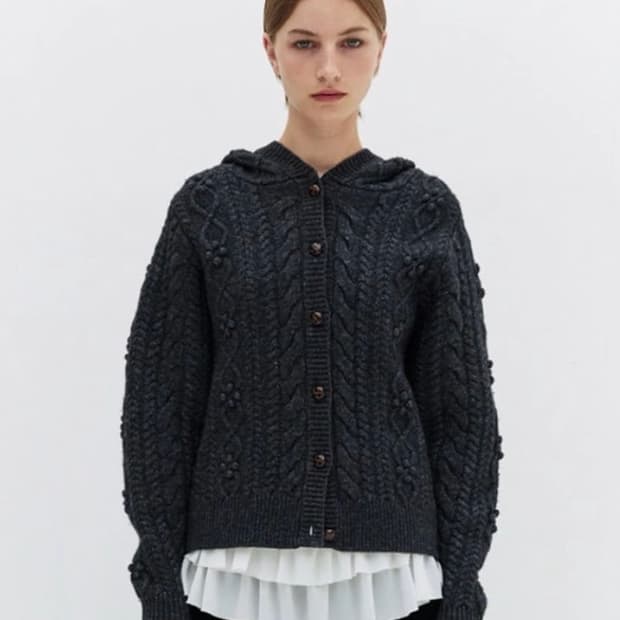 버뮬라 케이블 후드 가디건
