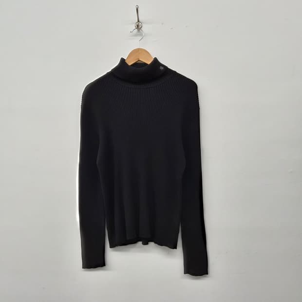 폴로 랄프로렌 블랙 골지 폴라 니트 남성 XL