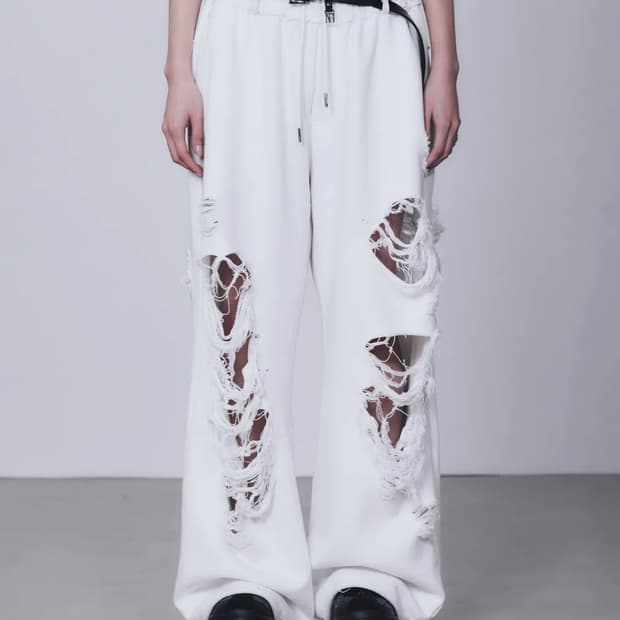 트리밍버드 데미지 와이드 스웻팬츠