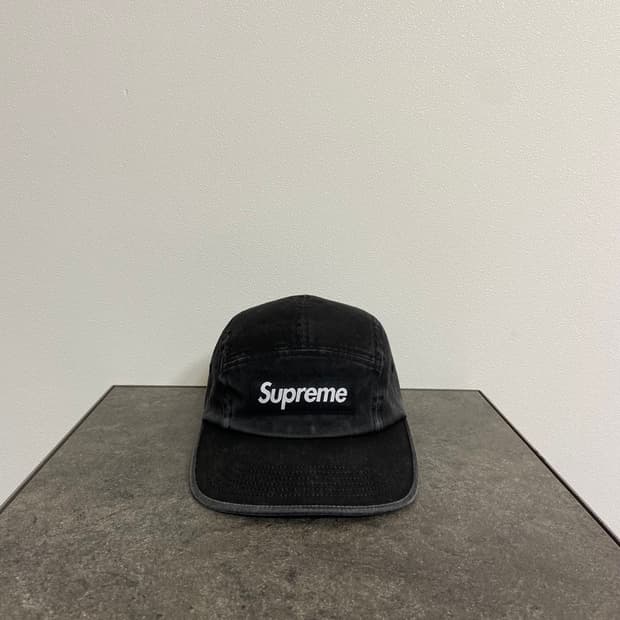 (OS) 슈프림 박스로고 캠프캡 모자 워시드 블랙