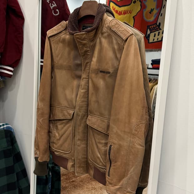 00s Tommy Hilfiger 타미힐피거 A-2 레더 자켓