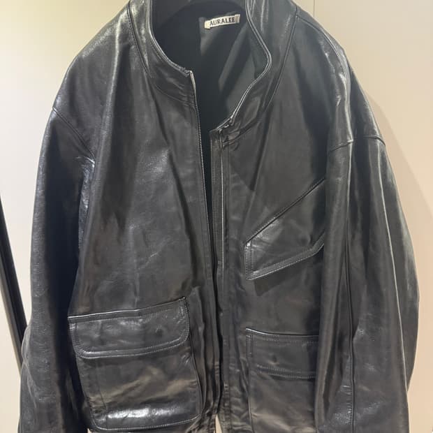 오라리 25fw 레더 블루종 4